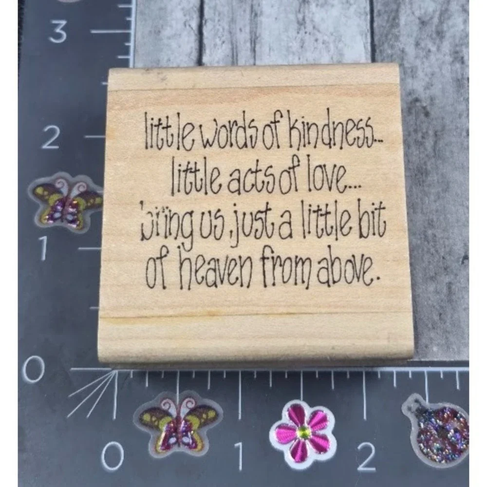 Stampin' Up! Little Words Kindness Acts Love Heaven Above Rubber Stamp Wood #M60